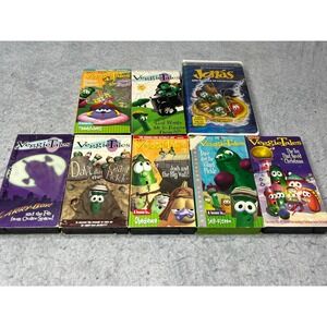 VeggieTales VHS Lot of 8 Madame Blueberry Dave Giant Pickle Larry-Boy Jonah